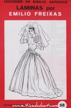 Láminas de dibujo artístico por Emilio Freixas SR58 Mujer vestida