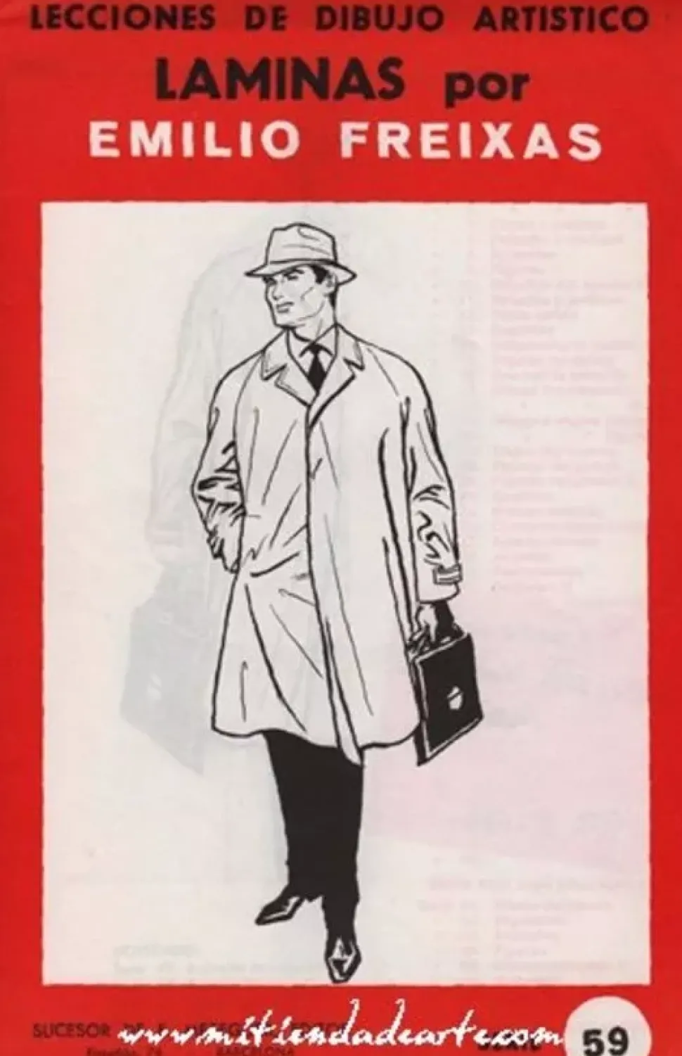 Láminas de dibujo artístico por Emilio Freixas SR59 Hombre vestido