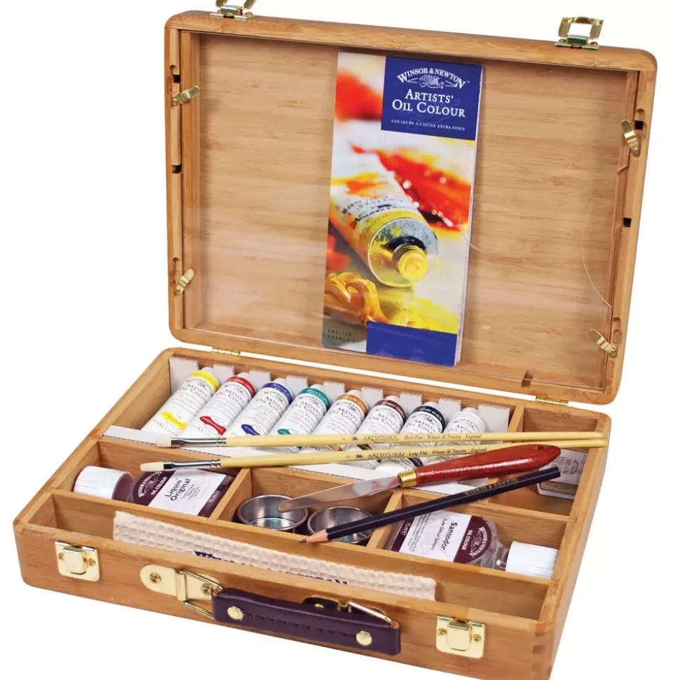 Maletín de bambú de óleo Winsor and Newton