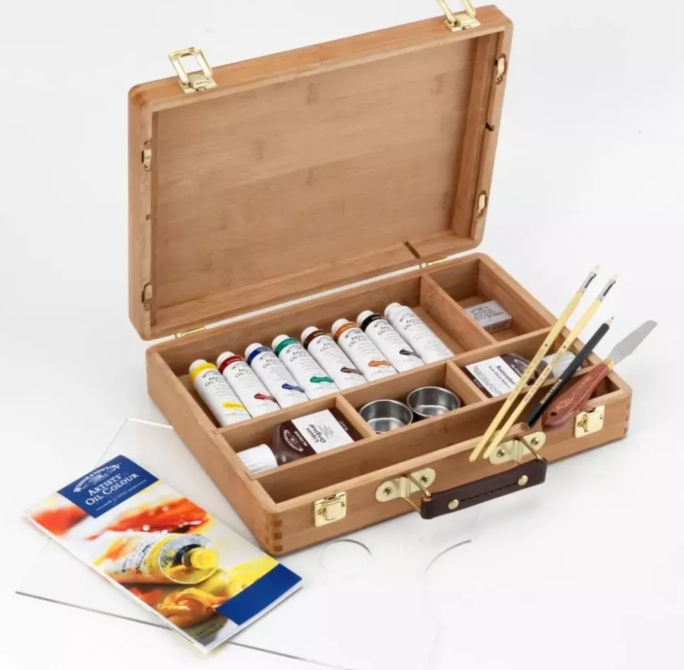 Maletín de bambú de óleo Winsor and Newton