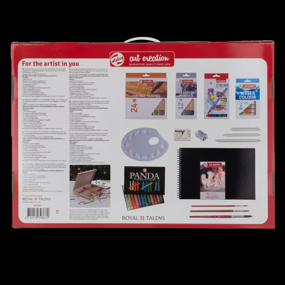 Maletín de madera 158 Piezas multitécnicas Art Creation Talens