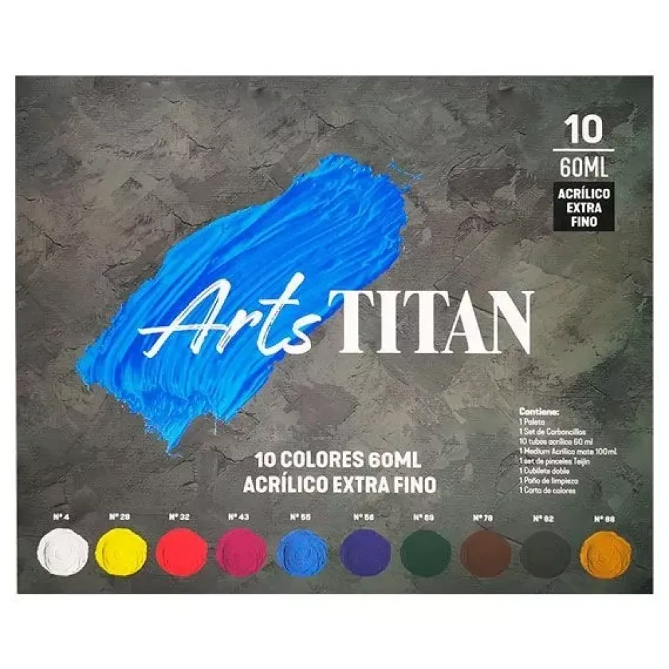 Maletín de Madera de Acrílico Extrafino 10 Tubos Titan
