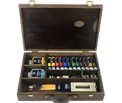 Maletín de Madera de Óleo Extrafino 12 Tubos y Accesorios Titan 20ml