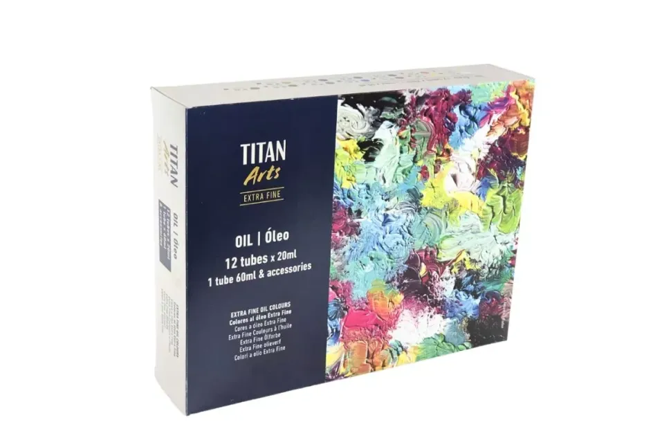Maletín de Madera de Óleo Extrafino 12 Tubos y Accesorios Titan 20ml