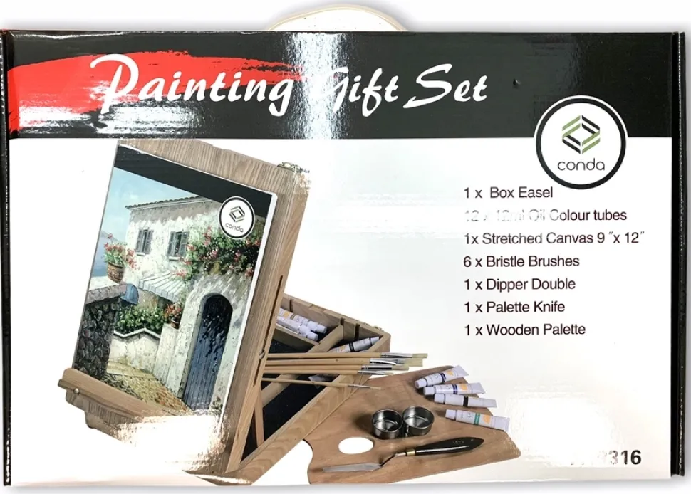 Maletín-caballete de pintor óleo