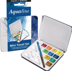 Mini set de viaje de acuarela 10 medias pastillas Aquafine Daler Rowney