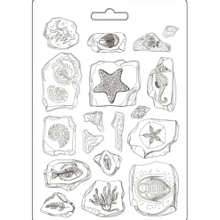 Molde flexible Fósiles Silent Sea Stamperia 14x21cm
