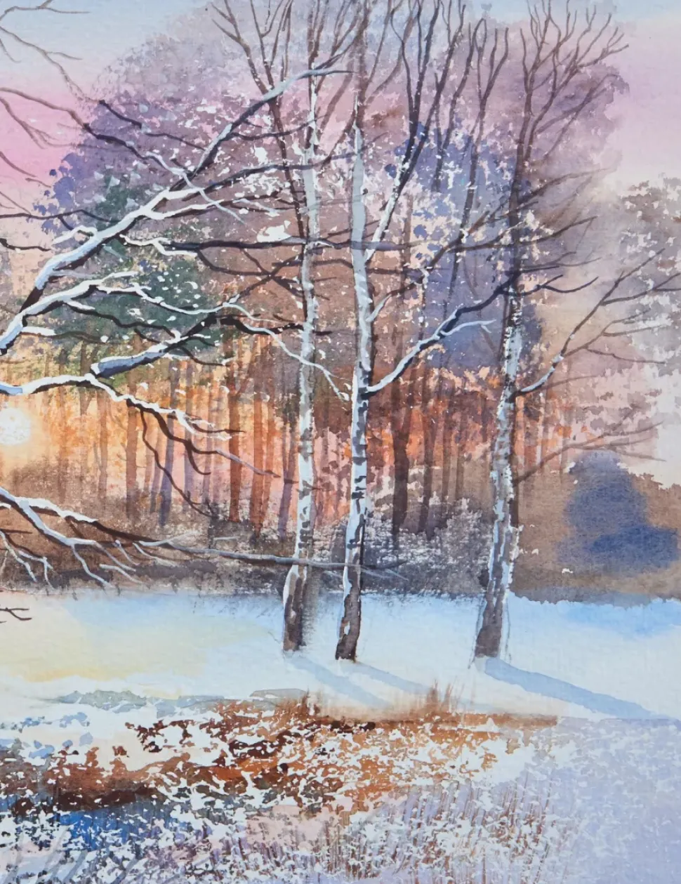 Painting watercolour Snow Scenes the Easy Way
