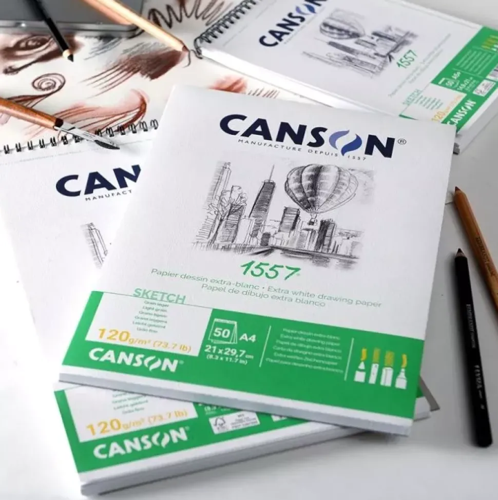 Papel 1557 Blanco Grano Fino Canson Canson 50x65cm 180g/m²