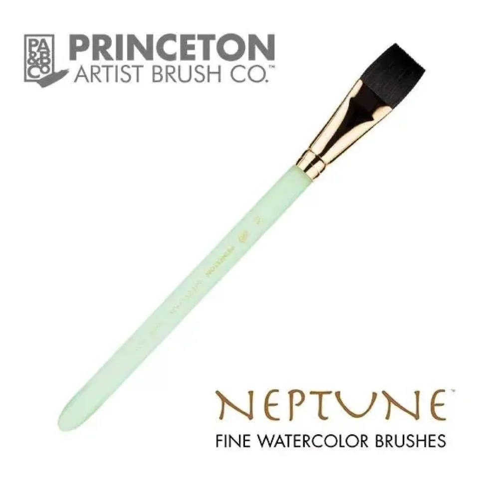 Pincel 4750 Aquarelle Plano Mango Corto Neptune Princeton