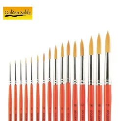 Pincel 2700 Redondo Golden Sable Sintético