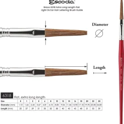 Pincel natural largo plano Oreja de buey Bravo 6318 Escoda