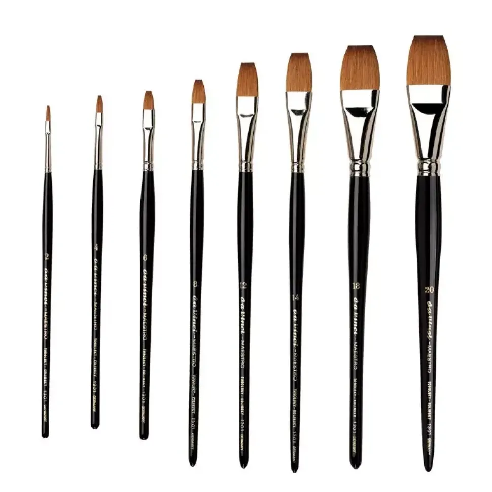 Pincel plano acuarela Kolinsky Maestro 1301 Da Vinci