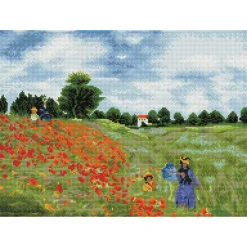 Pinta con diamantes Campos de amapolas Monet Diamond Dotz 57x41cm