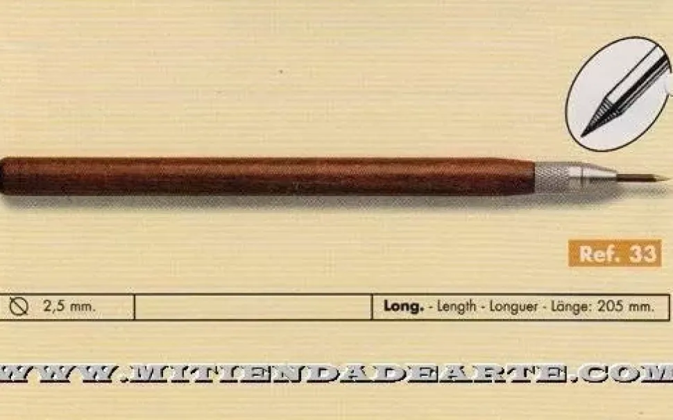 Punta seca mango de madera GR-033