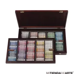Rembrandt 150 pasteles suaves, caja madera Master selección general H150
