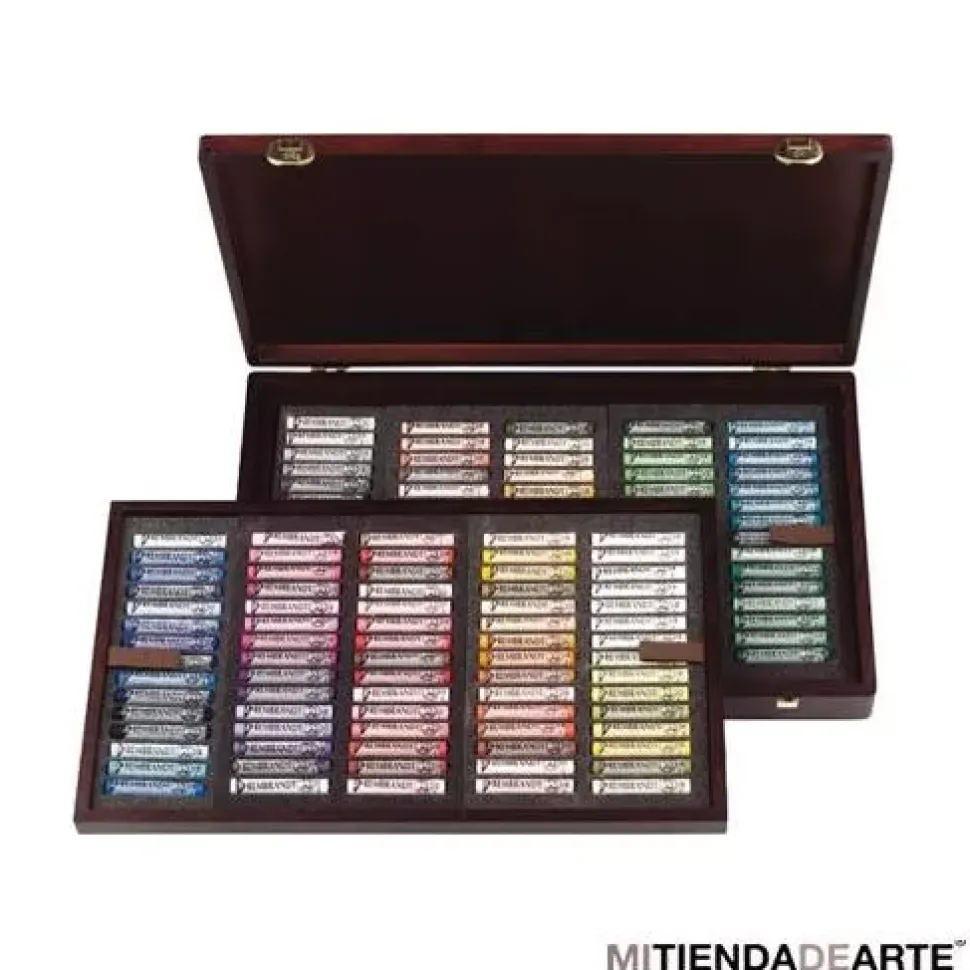 Rembrandt 150 pasteles suaves, caja madera Master selección general H150