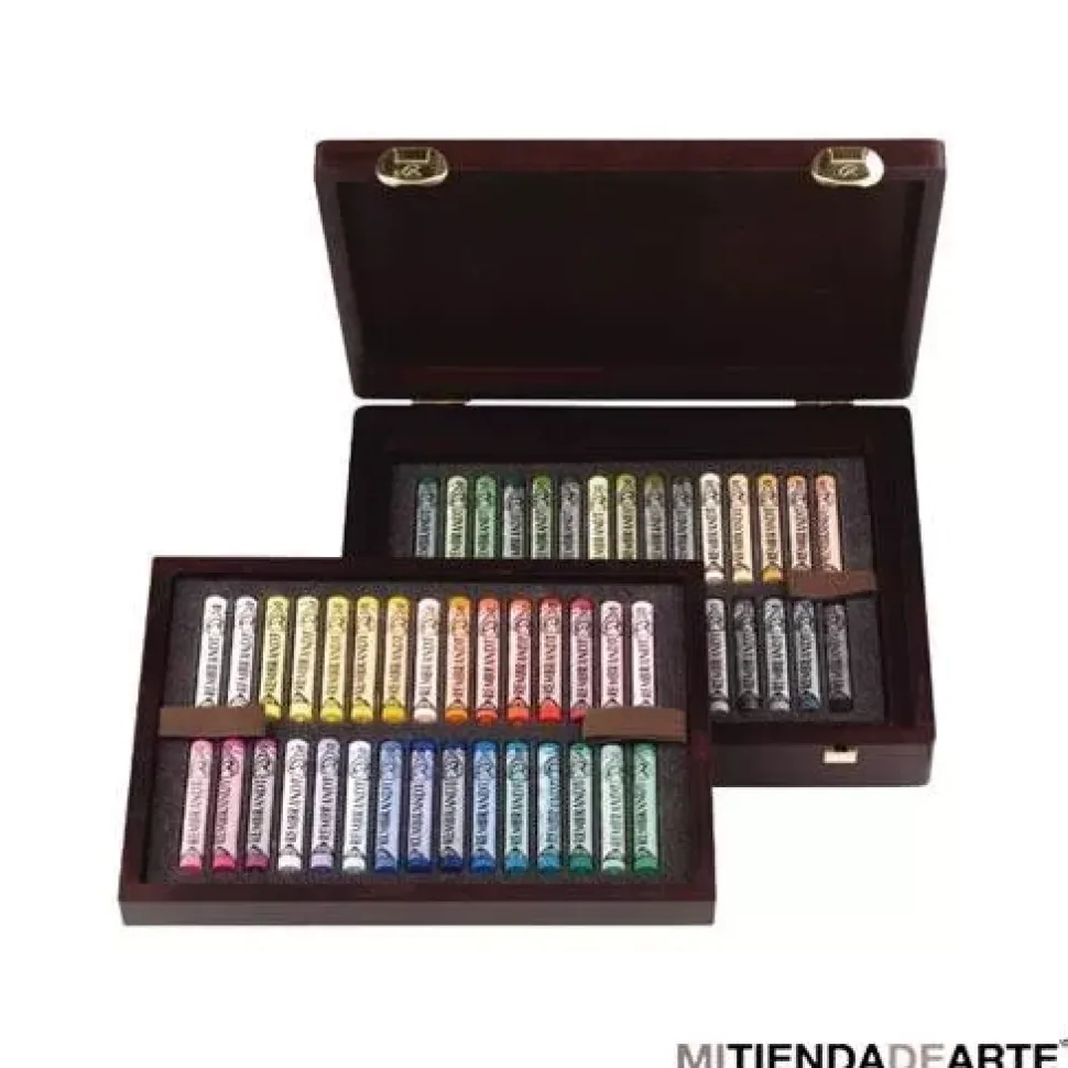 Rembrandt 60 pasteles suaves, caja madera de lujo selección 300H60L