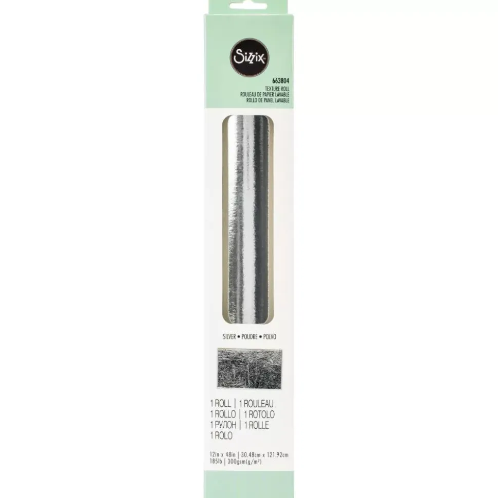 Rollo de Papel Texturizado Plata Sizzix 30x121cm