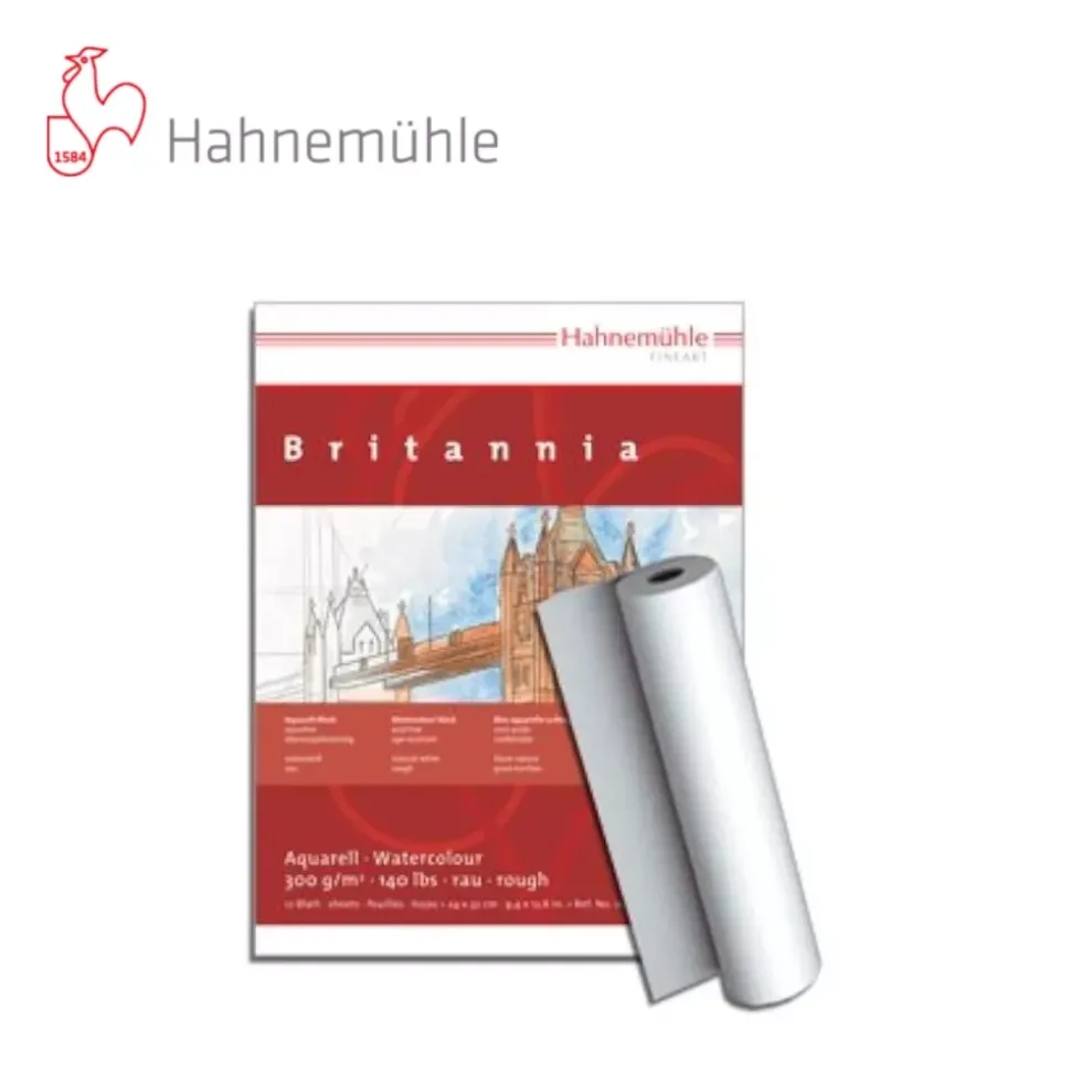 Rollo papel acuarela grano fino Britannia Hahnemühle 1,25x10m 300gr/m2