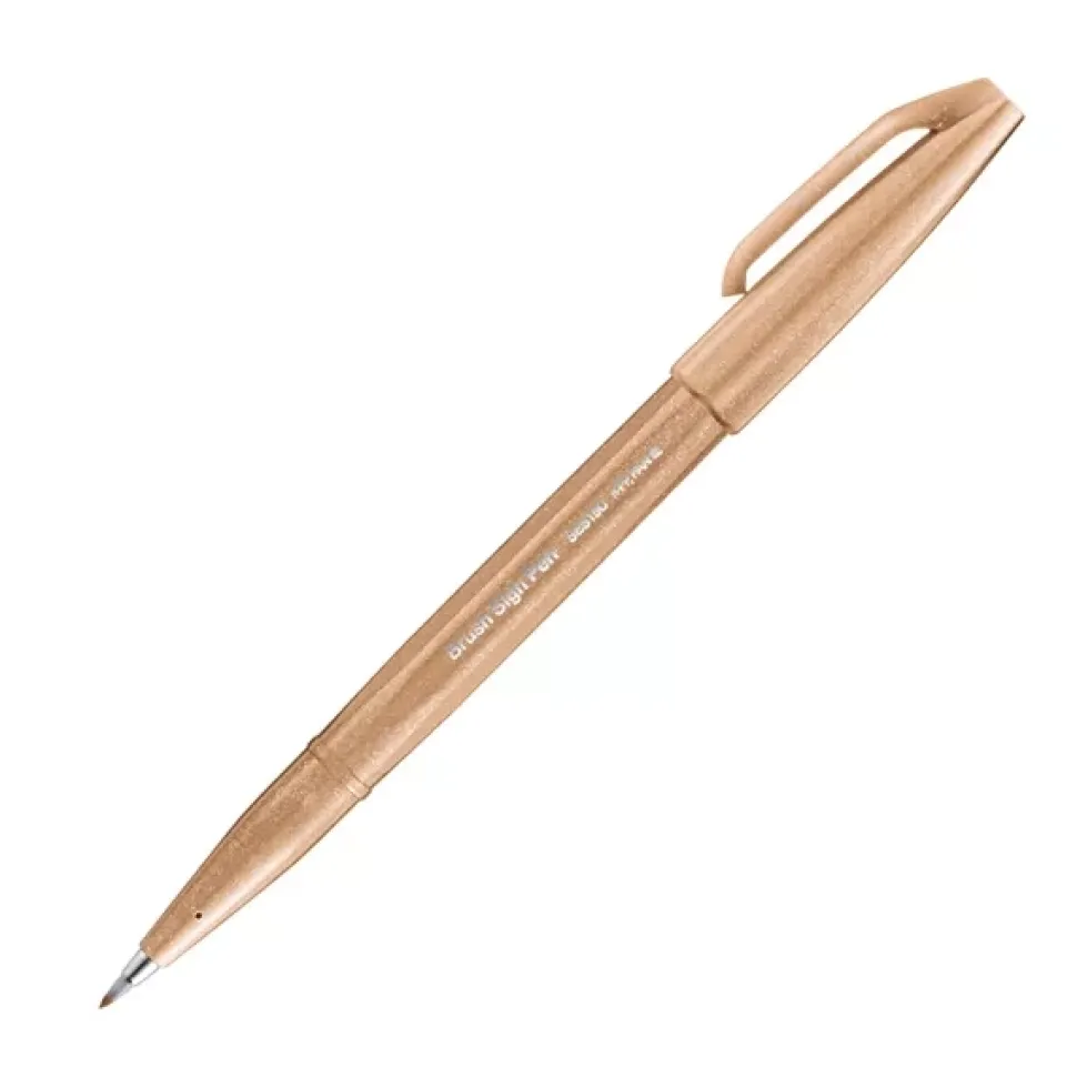 Rotulador Brush Sign Pen Pale Brown Pentel