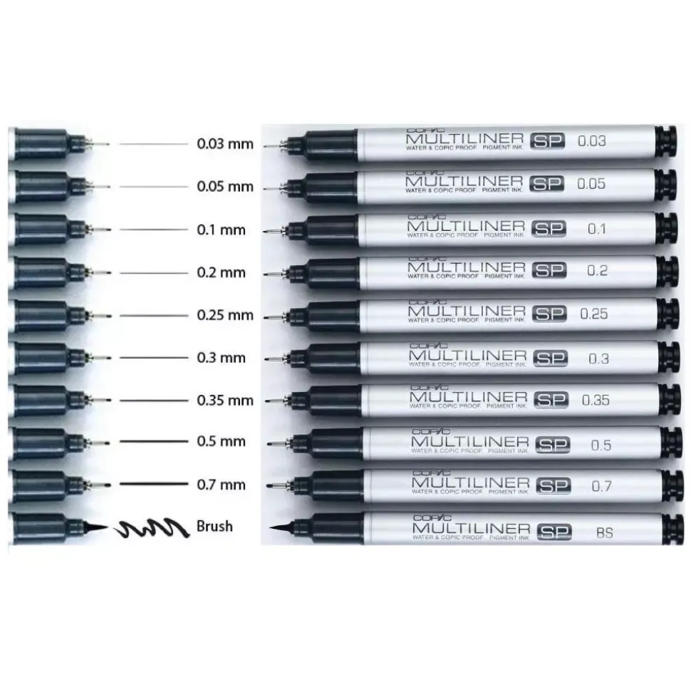 Rotulador calibrado Negro Copic Multiliner SP Punta Pincel BS