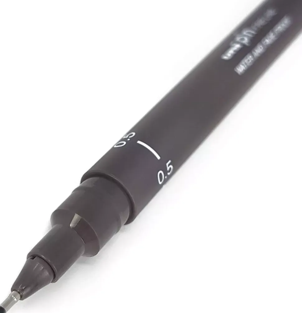 Rotulador Calibrado Pin Gris Oscuro Uni-Ball 0,5mm