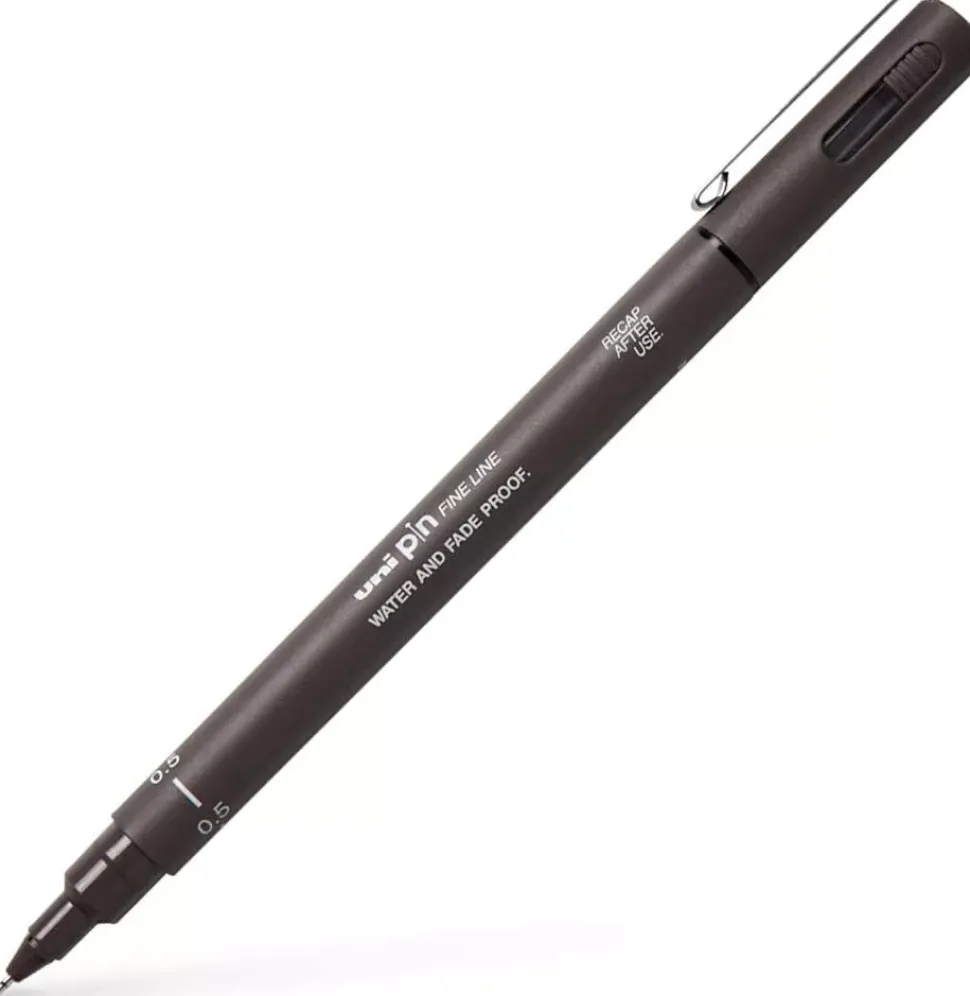 Rotulador Calibrado Pin Gris Oscuro Uni-Ball 0,5mm