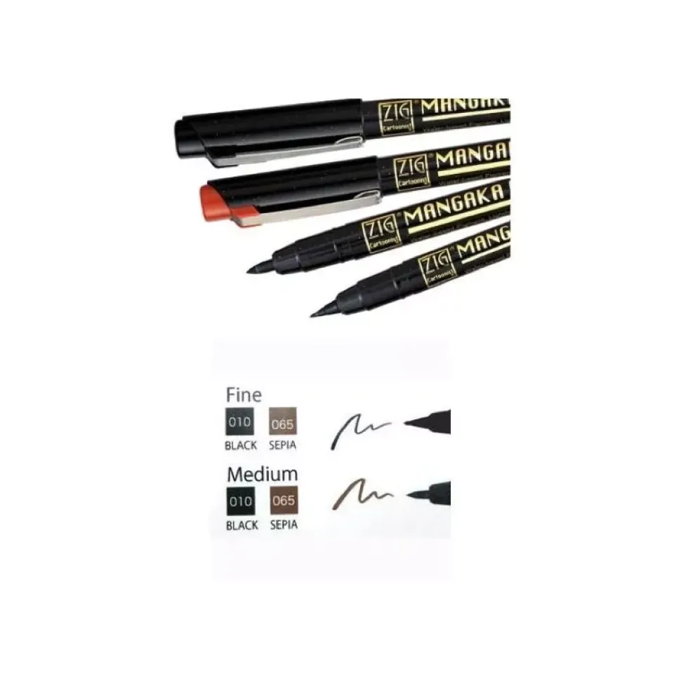 Rotulador Mangaka Flexible Medio Negro