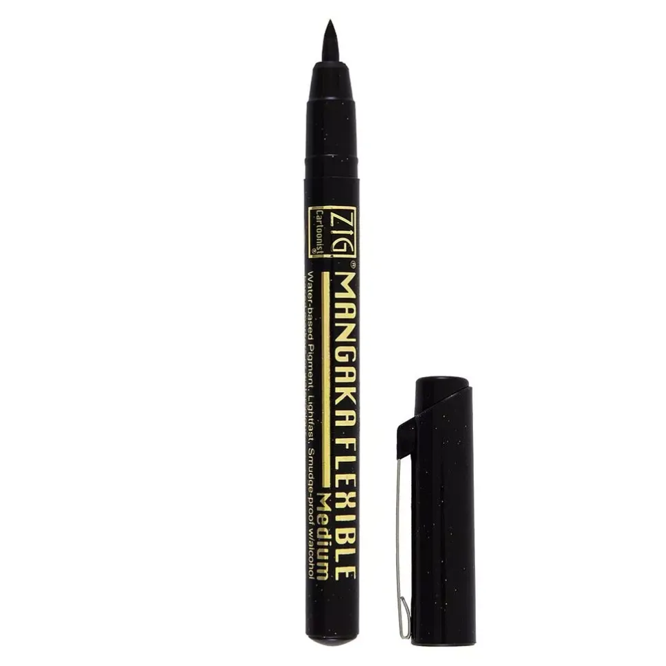 Rotulador Mangaka Flexible Medio Negro