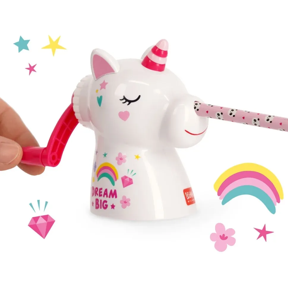 Sacapuntas de manivela Dream Big Unicorn Legami