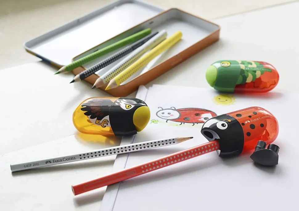 Sacapuntas doble con depósito Mariquita Faber-Castell
