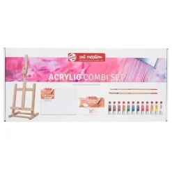 Set 12 Acrílicos + Caballete Talens
