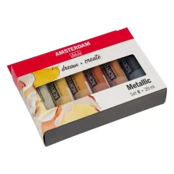 Set 6 Acrílicos Metálicos Selección General Talens 20ml