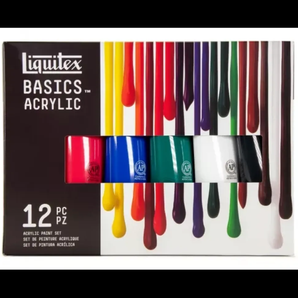 Set 12 acrílicos primarios Basics Liquitex 118ml