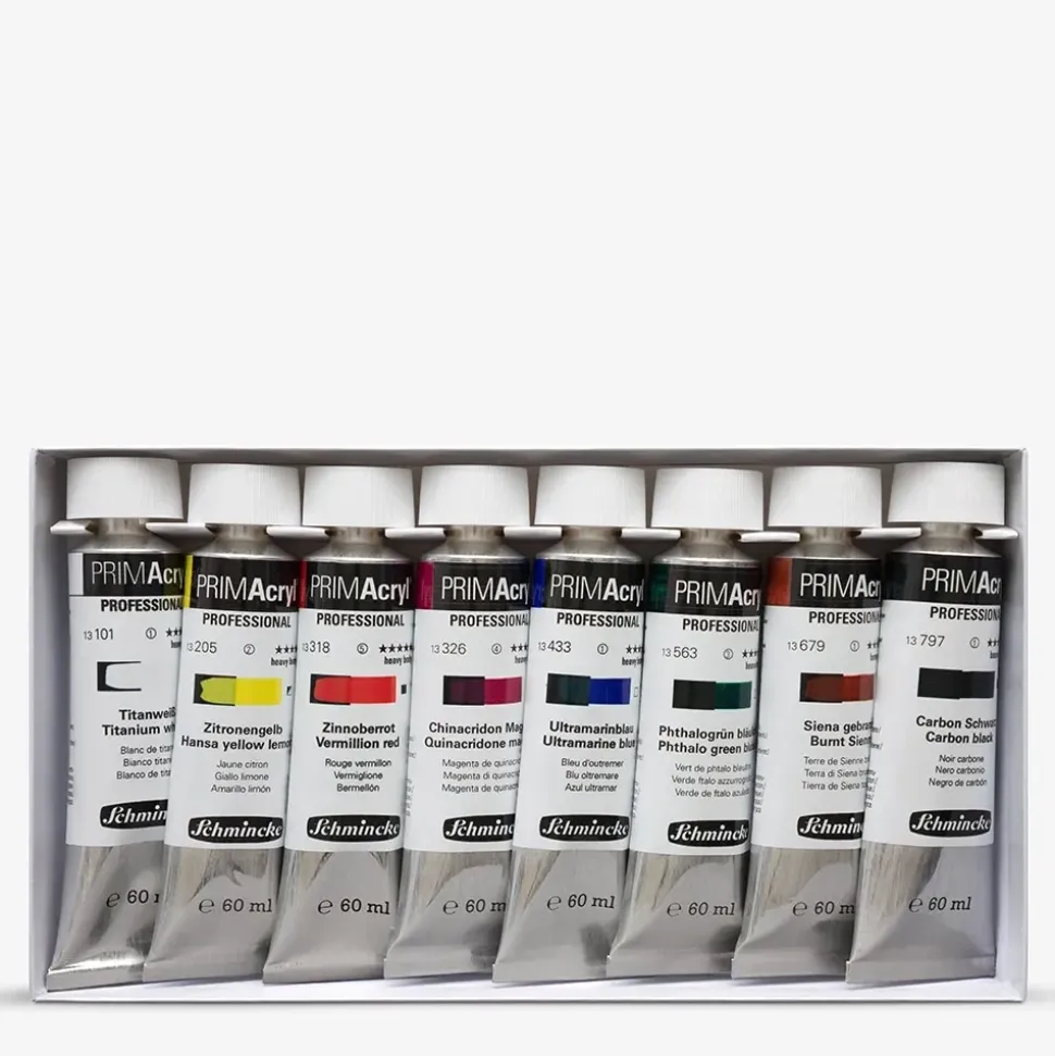 Set 8 acrílicos profesionales Primacryl Schmincke 60ml