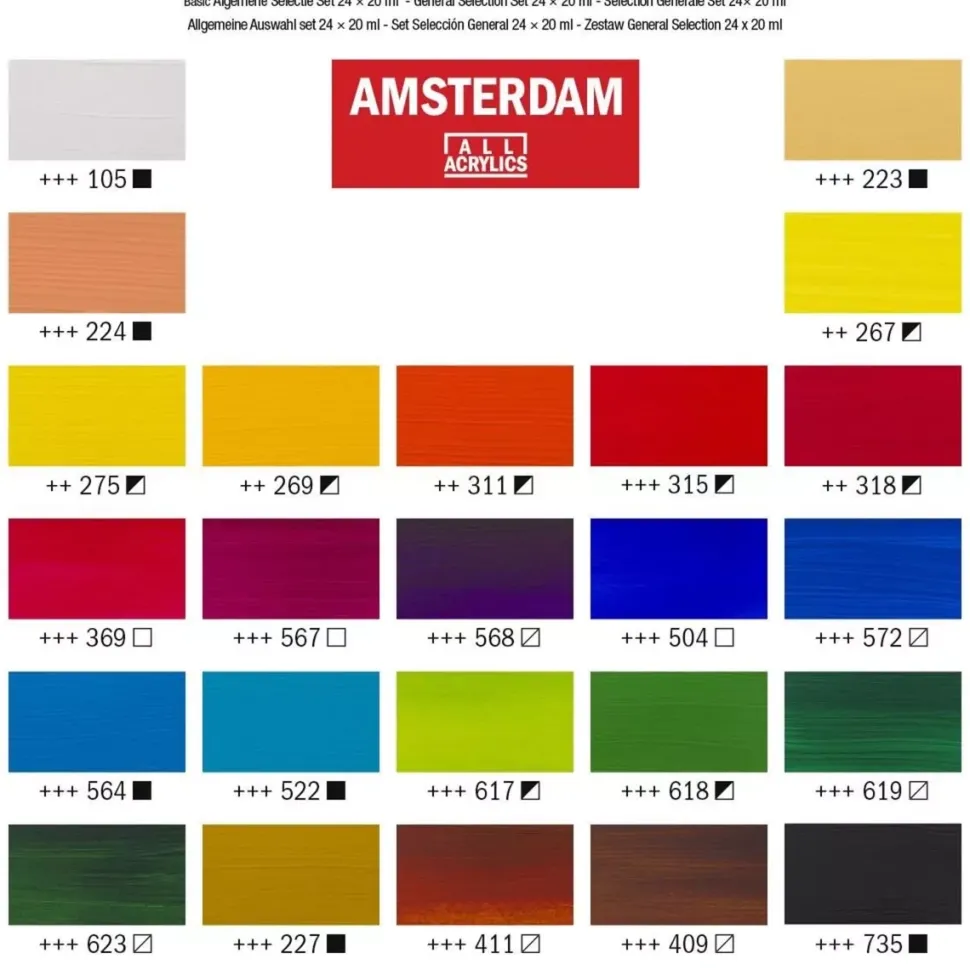 Set 24 Acrílicos Selección General Talens 20ml