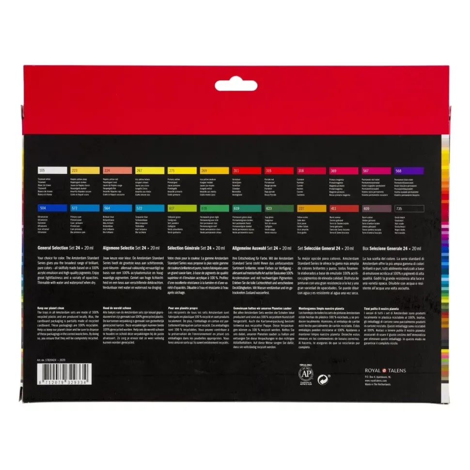 Set 24 Acrílicos Selección General Talens 20ml