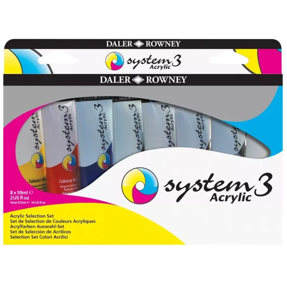 Set 8 acrílicos System3 Daler-Rowney 59ml