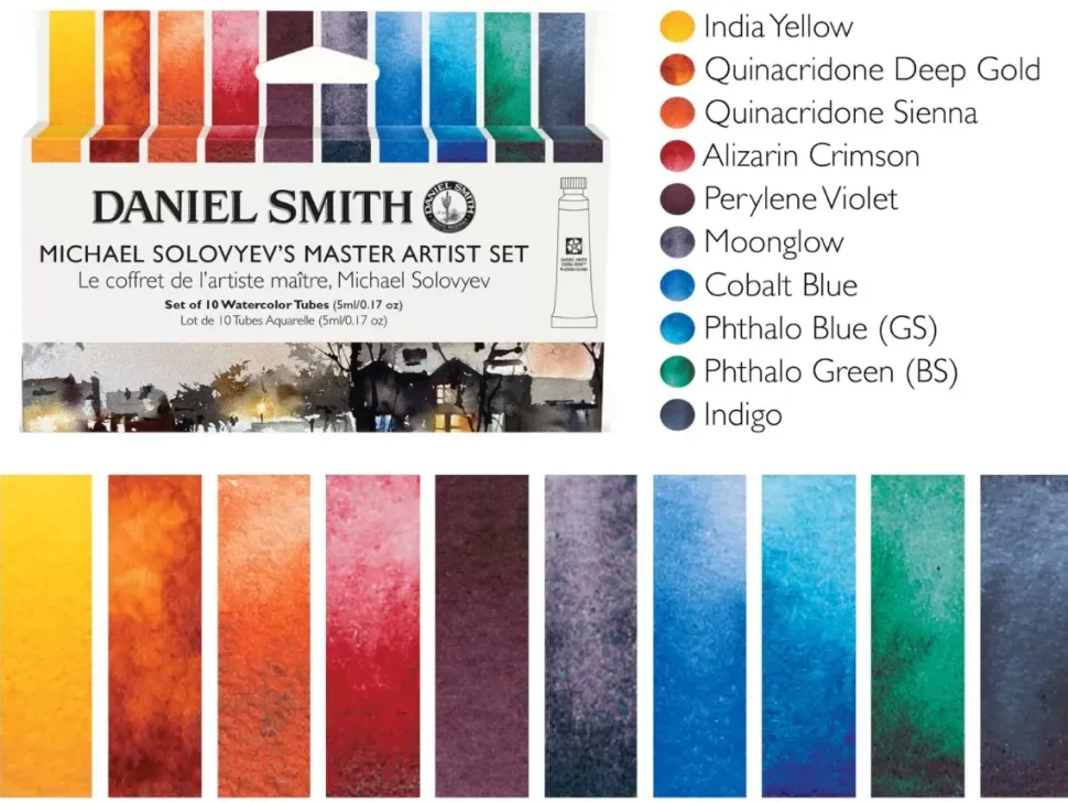 Set 10 Acuarelas Extrafinas tubo Michael Solovyev’s Daniel Smith 5ml
