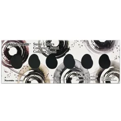 Set 6 acuarelas japonesas Sumi Colors Gansai Tambi Kuretake