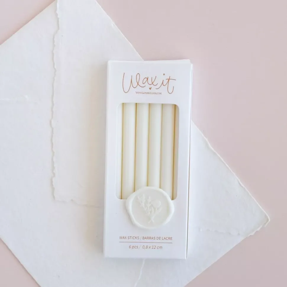 Set 6 Barras de Lacre White Wax it Lora Bailora