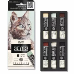 Set 6 barras de óleo minis Tabby Cat Sennelier
