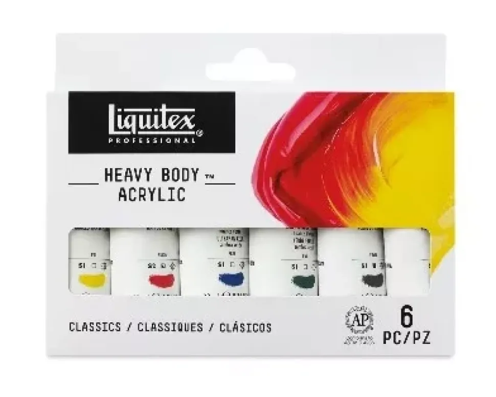 Set 6 colores acrílicos Heavy Body Liquitex 22ml