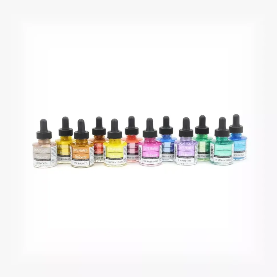 Set #02 de Tintas Iridiscentes Caligrafía 1.0 oz Dr. Ph. Martin s