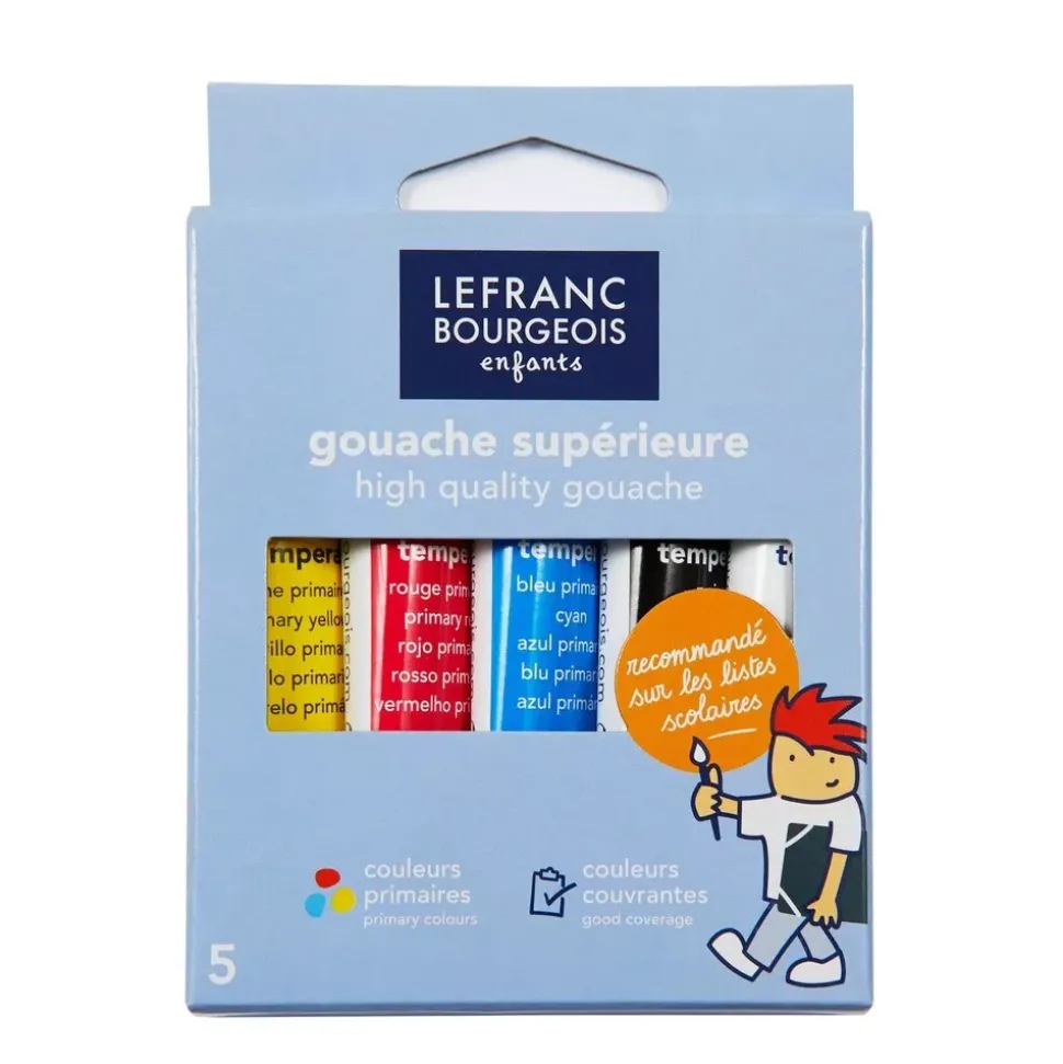 Set 5 gouache superior infantil Lefranc and Bourgeois 10ml
