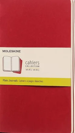 Set 3 Libretas Rojo Arándano Lisas tapa blanda Cahier Moleskine 13x21cm