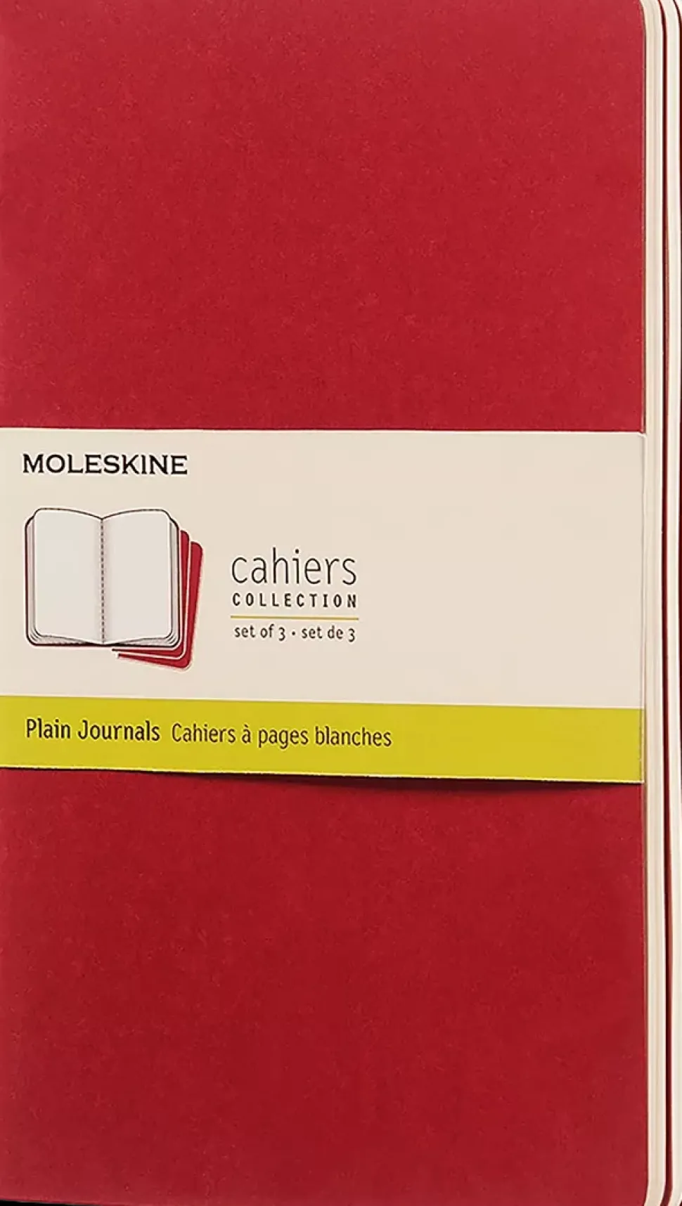Set 3 Libretas Rojo Arándano Lisas tapa blanda Cahier Moleskine 13x21cm