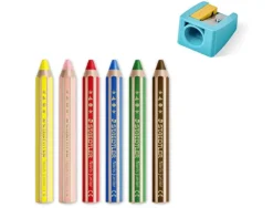 Set 6 lápices cera acuarelables Junior Noris 140 Staedtler