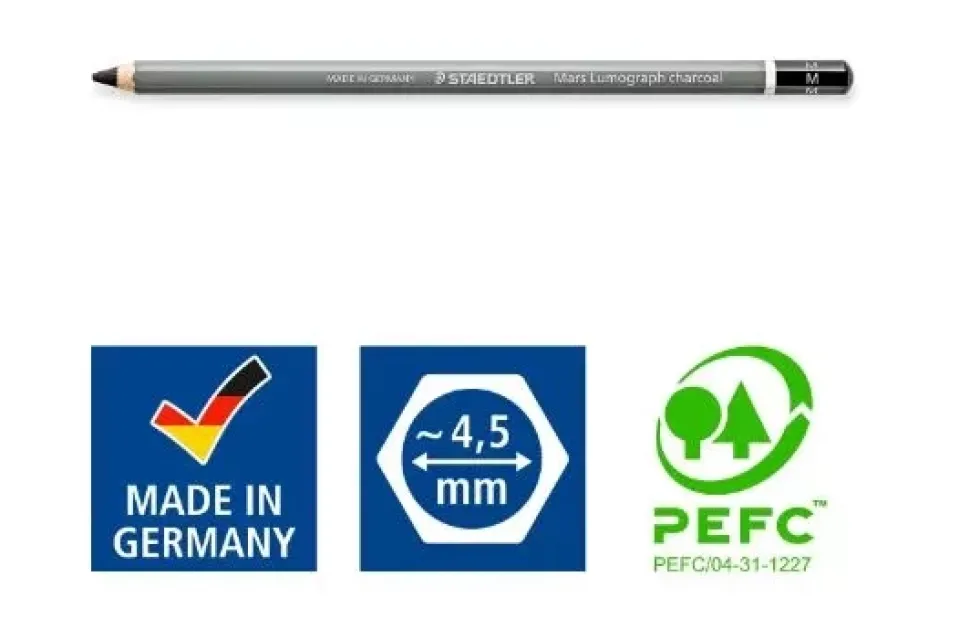 Set 3 Lápices de carboncillo 100C Mars Lumograph Staedtler